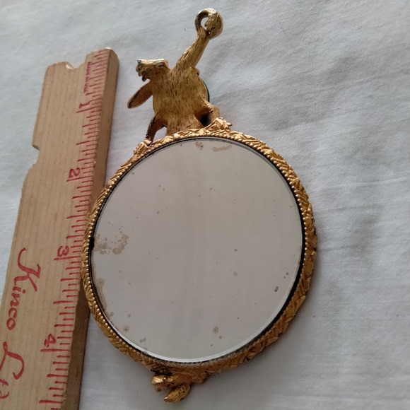 Frog Jeweled Pendant Hand Two-Sided Vintage Mirror